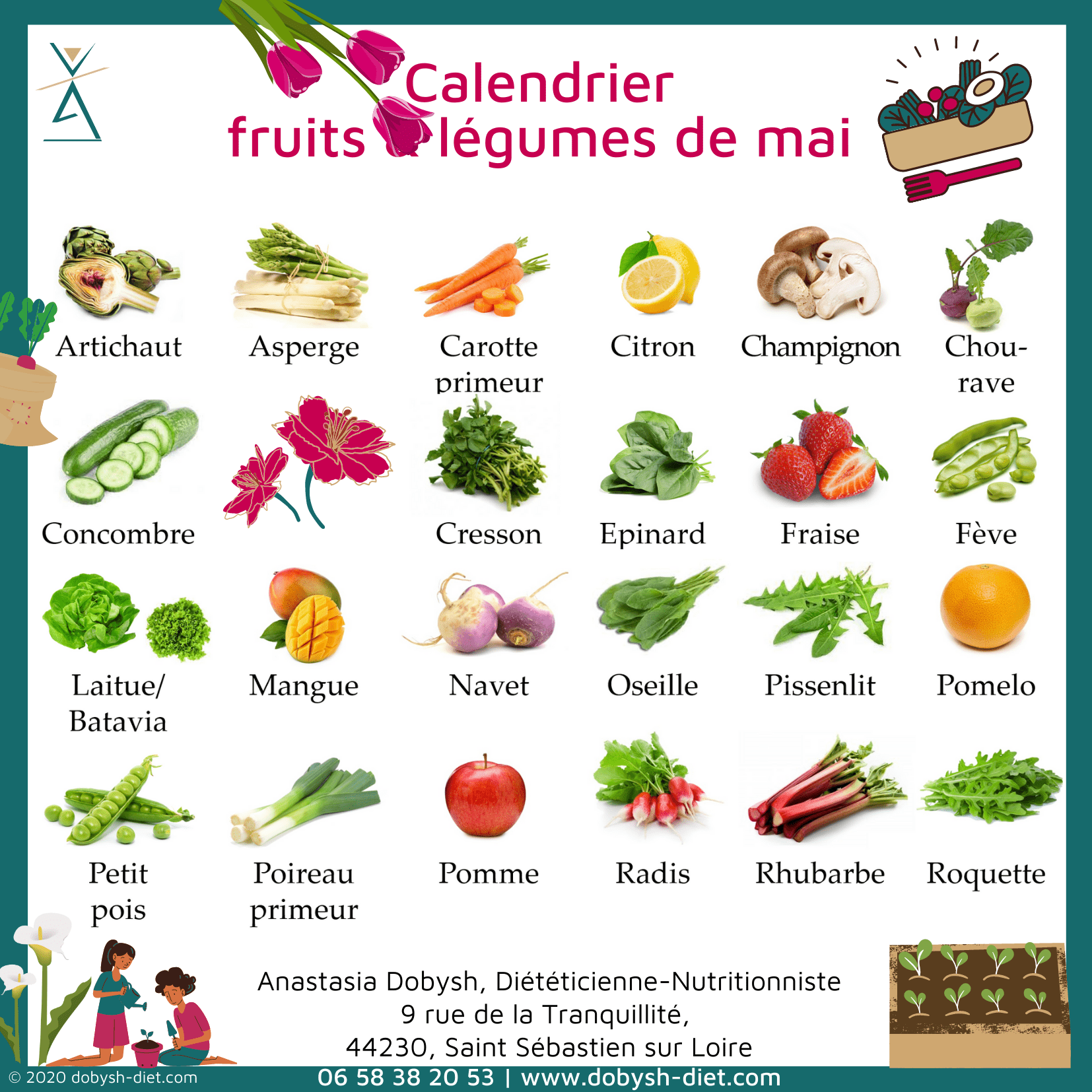 Calendrier fruits et légumes de mai